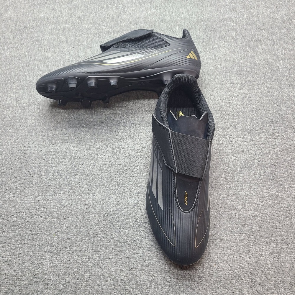 Adidas F50 Club VEL FxG J Soccer Cleats Youth 6 Black Gold Excellent IF1387